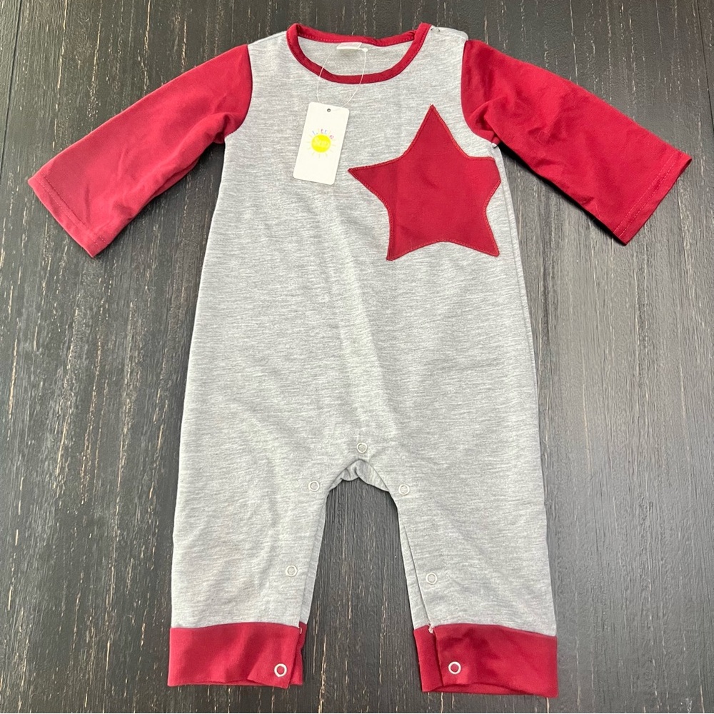 NEW! Little Sun Sz 12 Months Baby Romper with Snaps Fun & Play